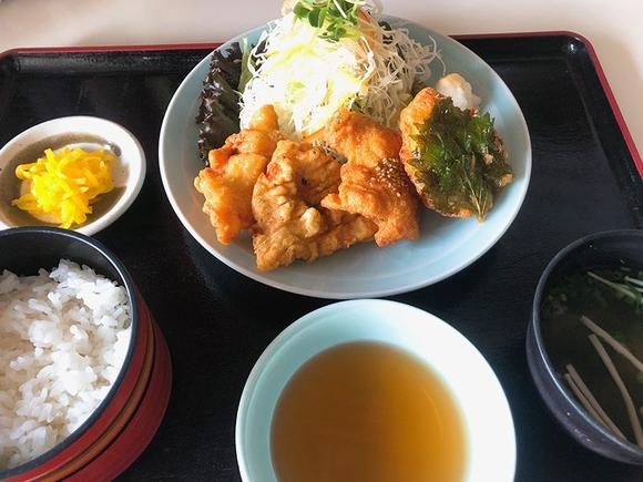 神明鶏の天ぷら定食