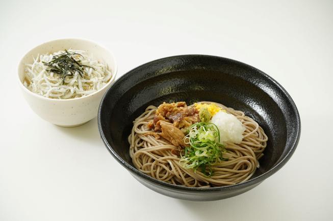 肉おろしぶっかけそばミニしらす丼