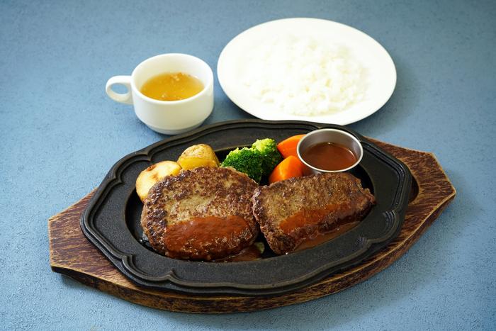淡路牛ステーキ＆ハンバーグセット（ライス・スープ付）