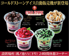 鴻ノ池SA（下り） コールドストーン アイスクリーム自動販売機が仲間入りしました